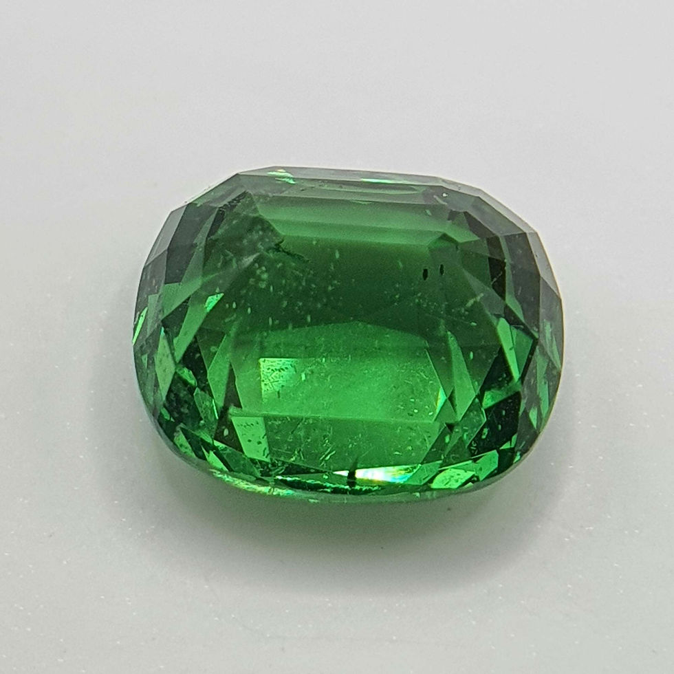 Miniatura: 11.25 ct Natural Tsavorite Garnet vivid green Unheated cushion cut fine g