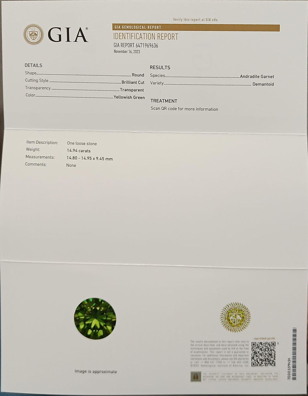 Hình thu nhỏ: world class largest demantoid garnet investment gemstone 15 carat