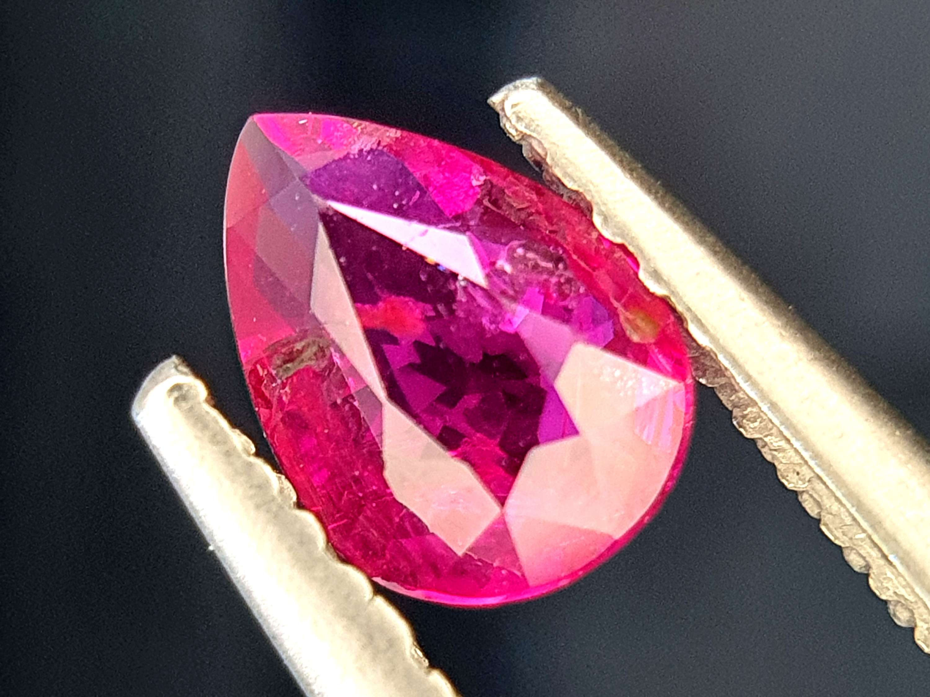 Natural Ruby Unheated 7 x 5 Pear Pink Red Color Loose Gemstone