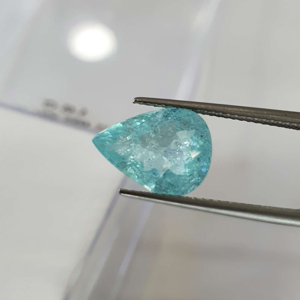 Miniature : 5.65 ct Natural Paraiba Tourmaline pear cut loose gemstone from Mozambiqe