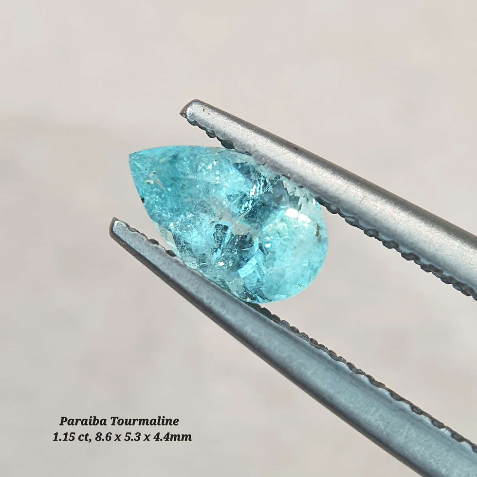 Thumbnail: 1.15 ct Natural Paraiba Tourmaline Neon blue  pear shape gemstone