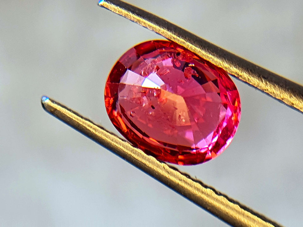 الصورة المصغرة: Buy Certified 2 ct Natural Mahenge Spinel neon red pink oval no heat gemstone online | Make your own ring with Mahenge spinel