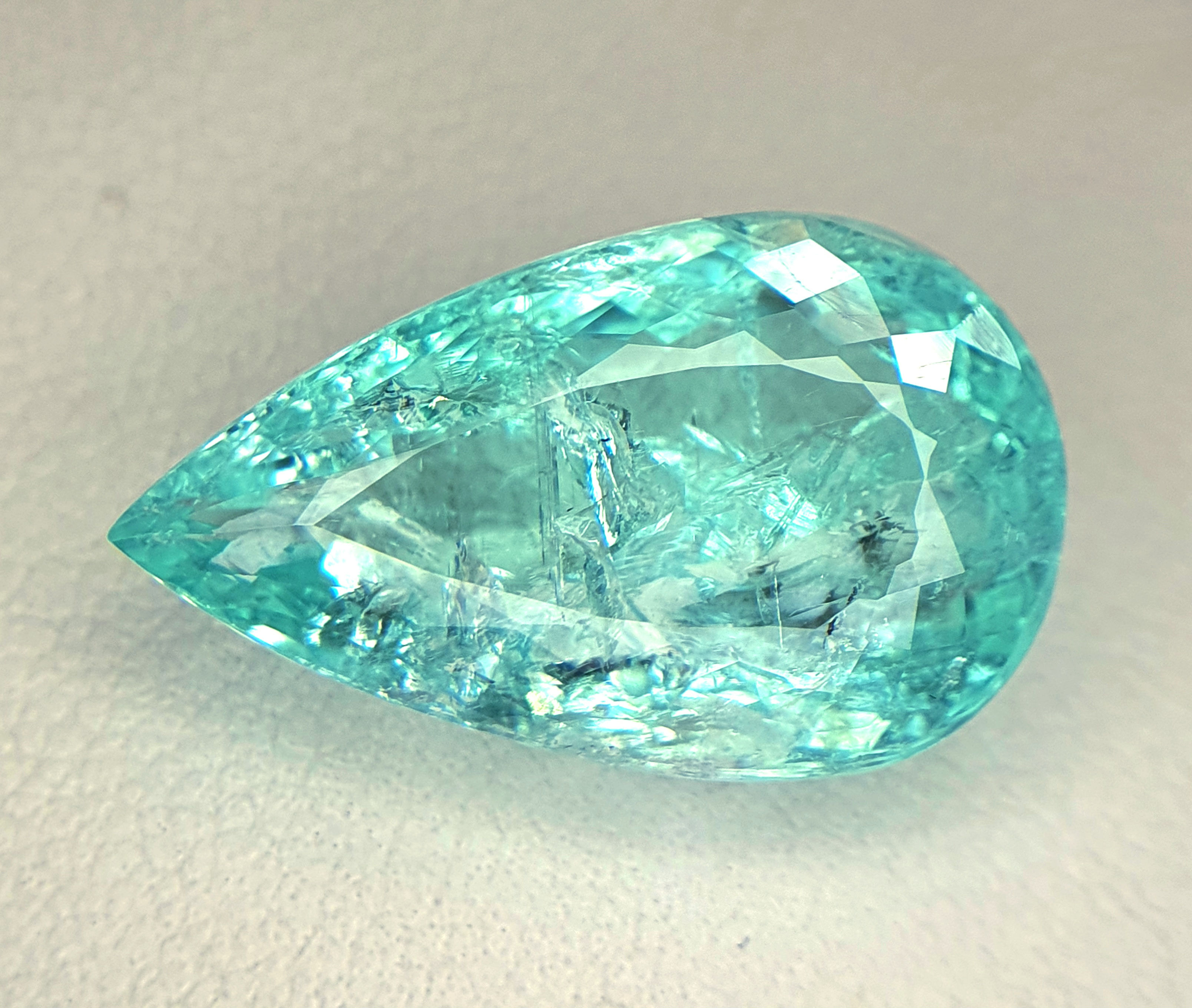 11.45 ct Certified Paraiba Tourmaline - Neon Blue-Green, Pear Shape great price