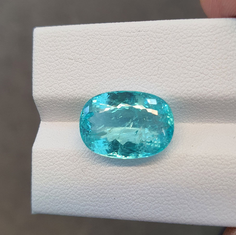 Thumbnail: 8.80 ct GIA certified Paraiba Tourmaline vivid neon blue gem from Mozambique