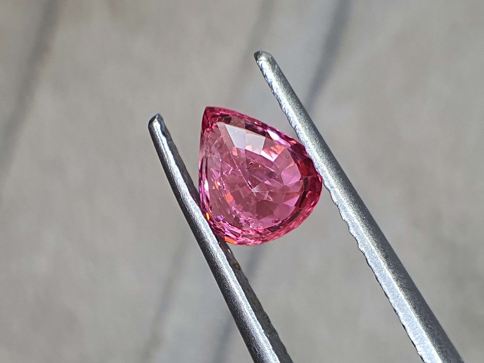 Thumbnail: Certified 1.09 ct Natural Mahenge Spine neon pink pear shape no heat gem