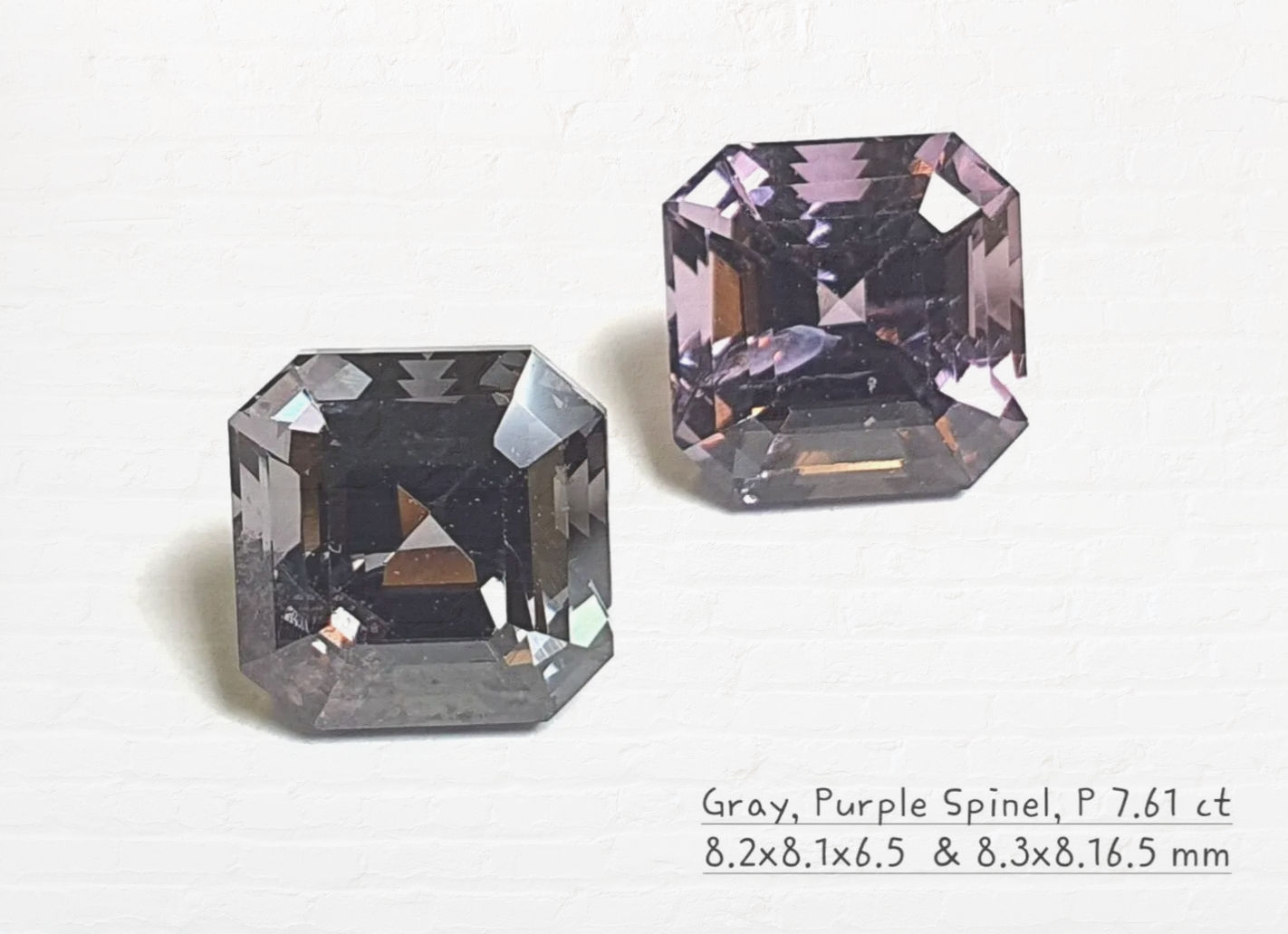 7.61 Ct Natural Spinel Pair Octagon Loose Gemstone