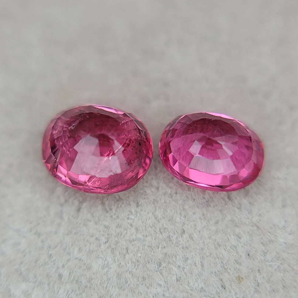 Hình thu nhỏ: Rare 1.38 ct Natural Mahenge Spinel pair 6 x 5  Neon Hot Pink oval Gemstone