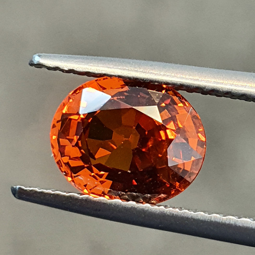 Thumbnail: 3 ct Natural Spessartine Garnet open fanta orange color