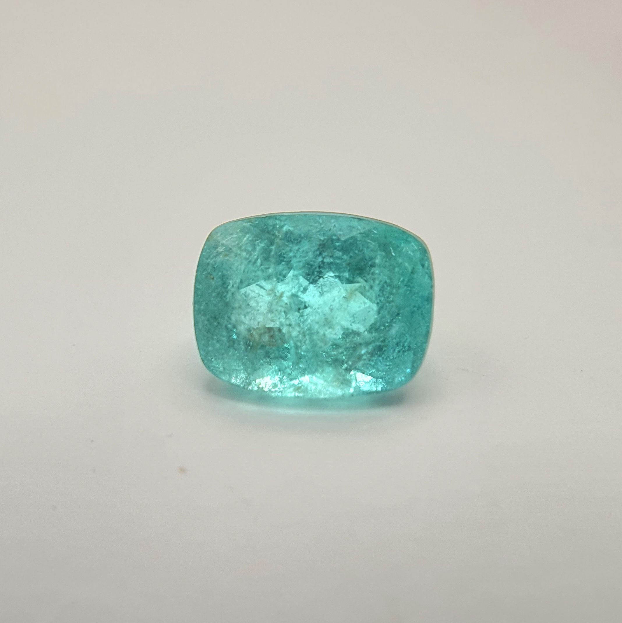 3.80 Natural Paraiba Tourmaline 10 x 7 Neon Blue cushion cut From Mozambique