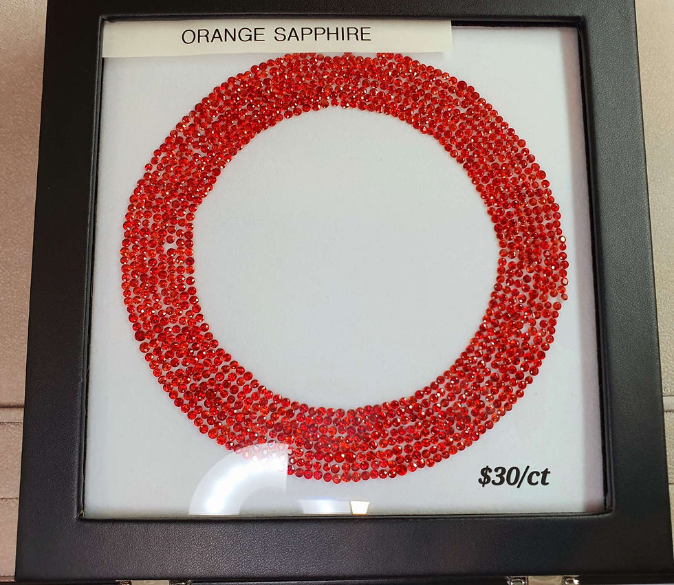 Miniatura: Exclusive Natural Orange Sapphire Layout for high jewelry, necklace