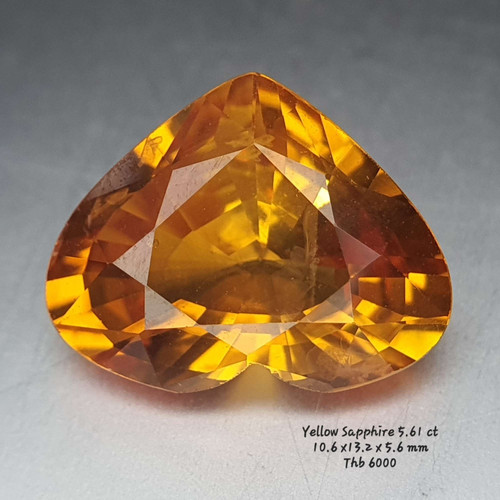 Fine ct Natural Yellow Sapphire Heated heart gemstone