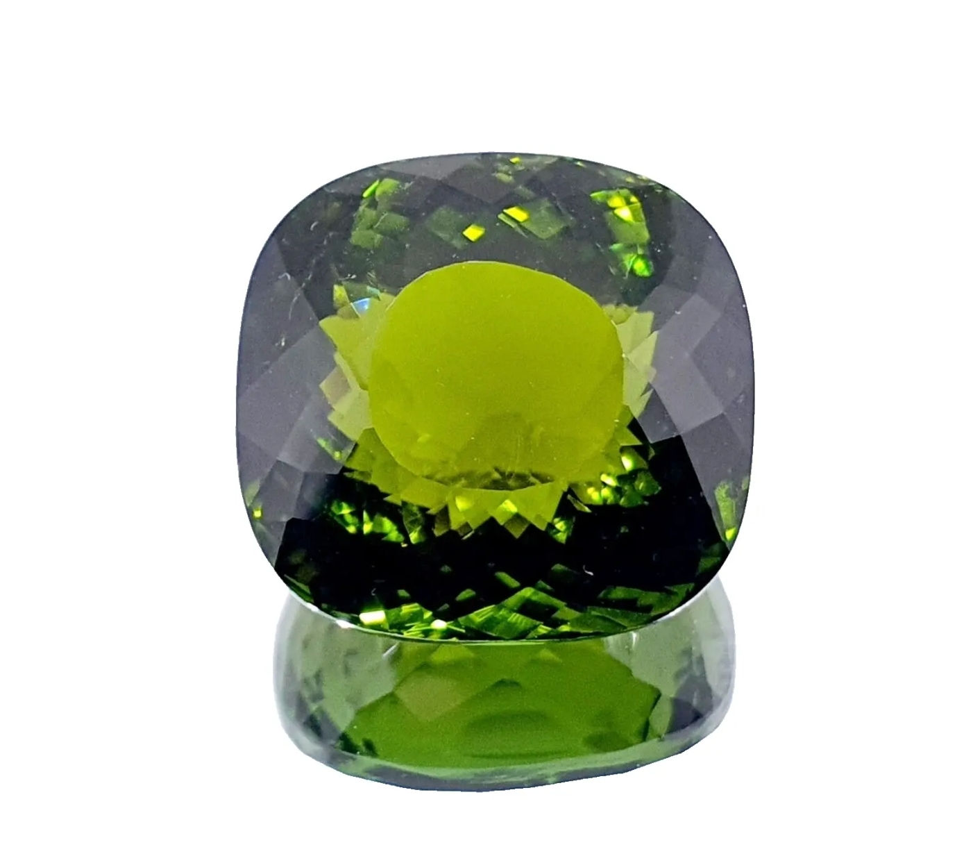 Natural green tourmaline cushion cut