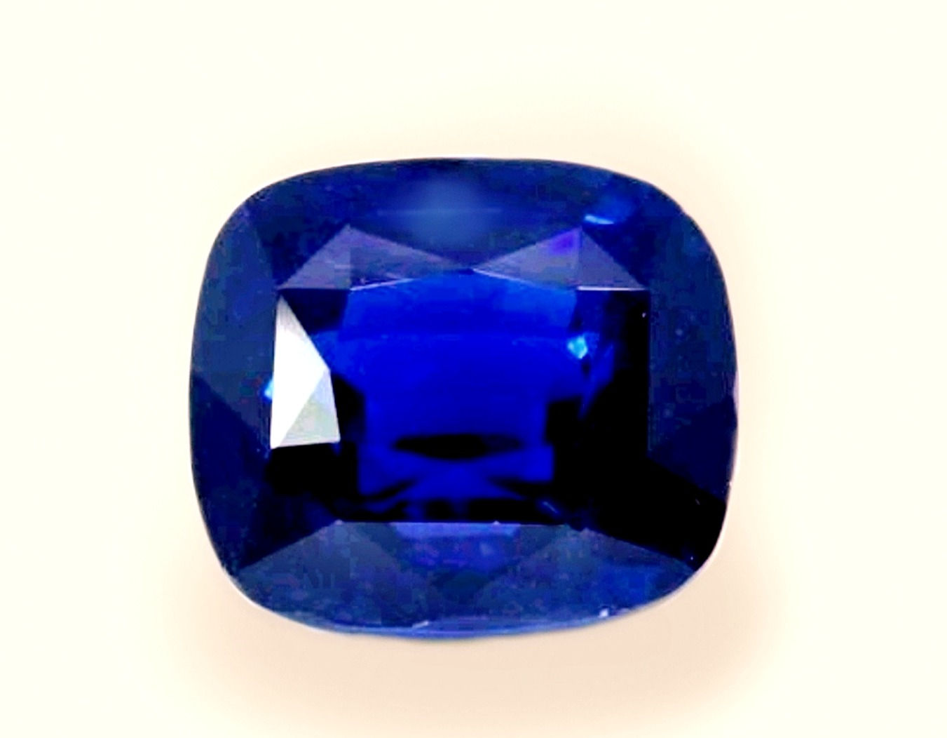 Natural royal blue cushion cut gemstone