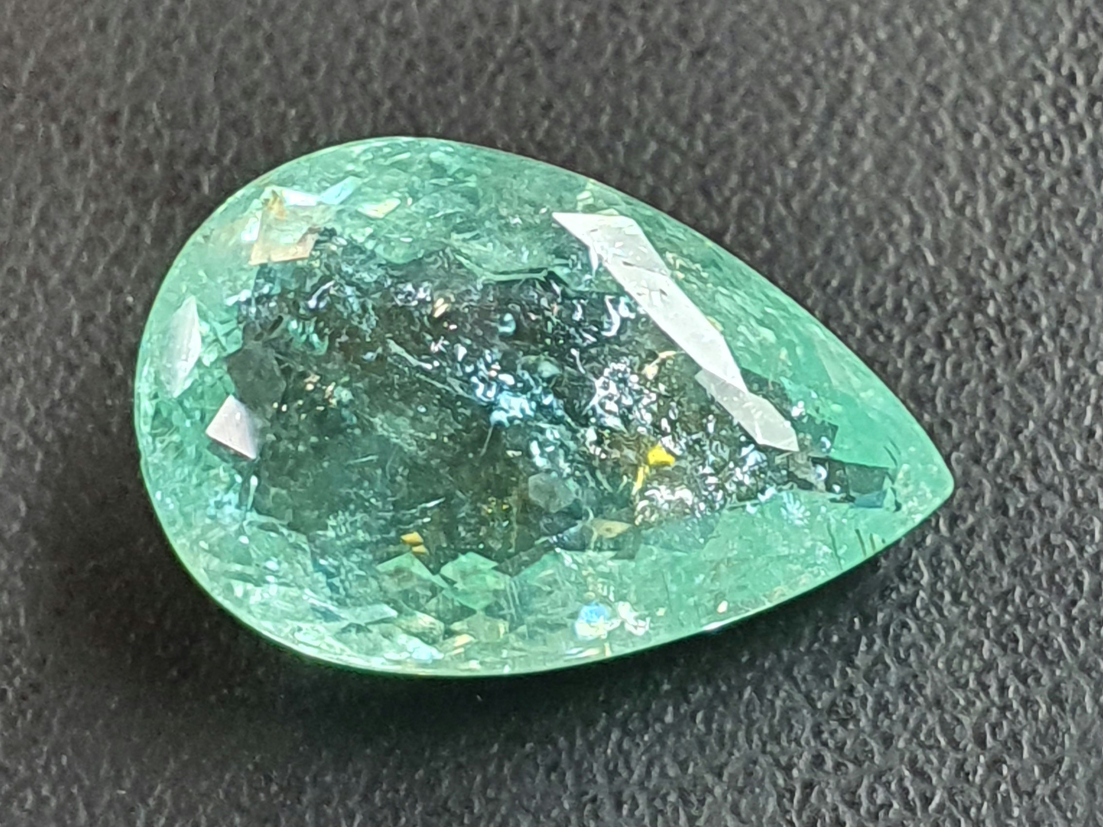 14.73 carat Certified Natural Paraiba Tourmaline pear cut gem for jewelry, ring