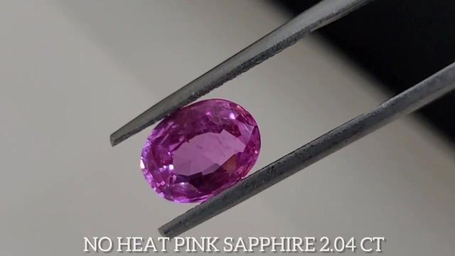 No heat pink sapphire 2 carat gemstone