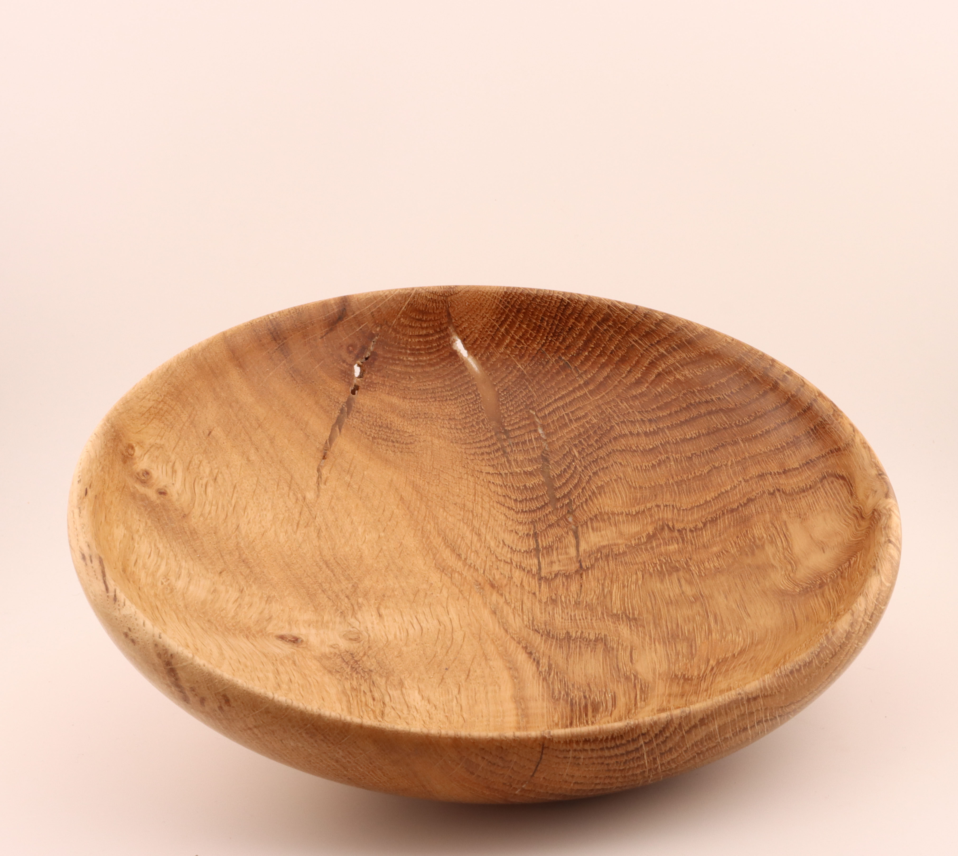 'oak bowl with imperfections'