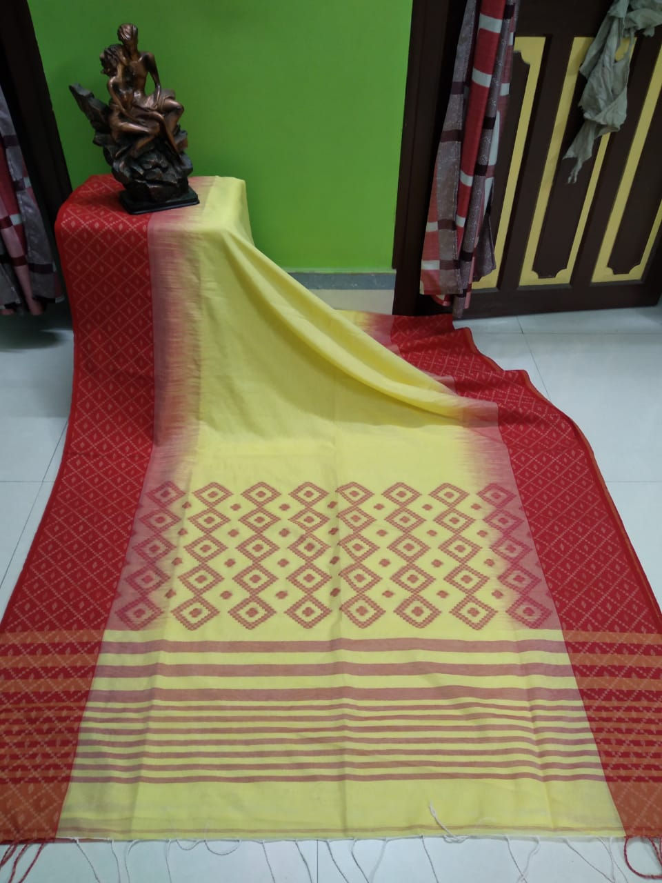 Thumbnail: Mercerised Cotton Ikkat Saree