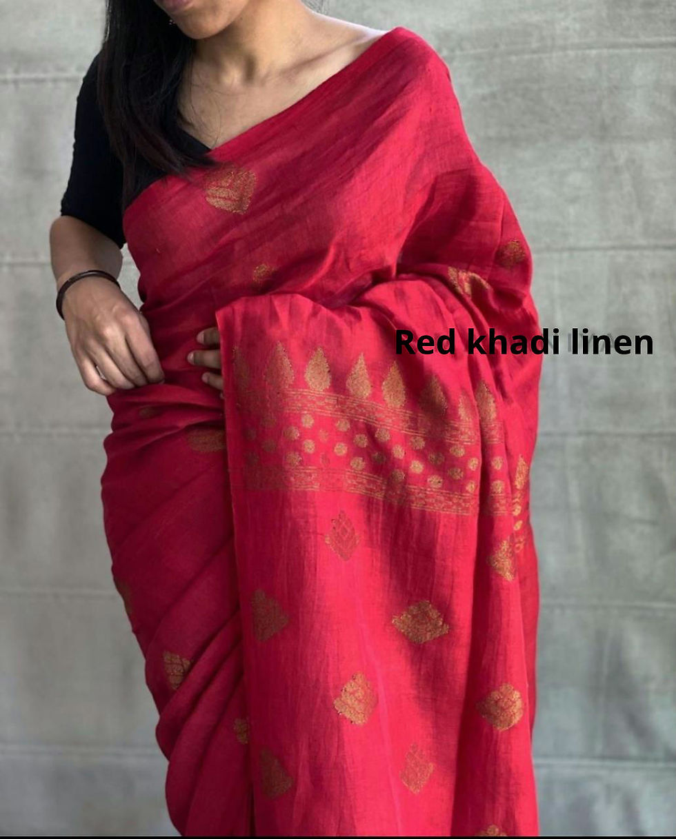 Thumbnail: Khadi Linen Saree