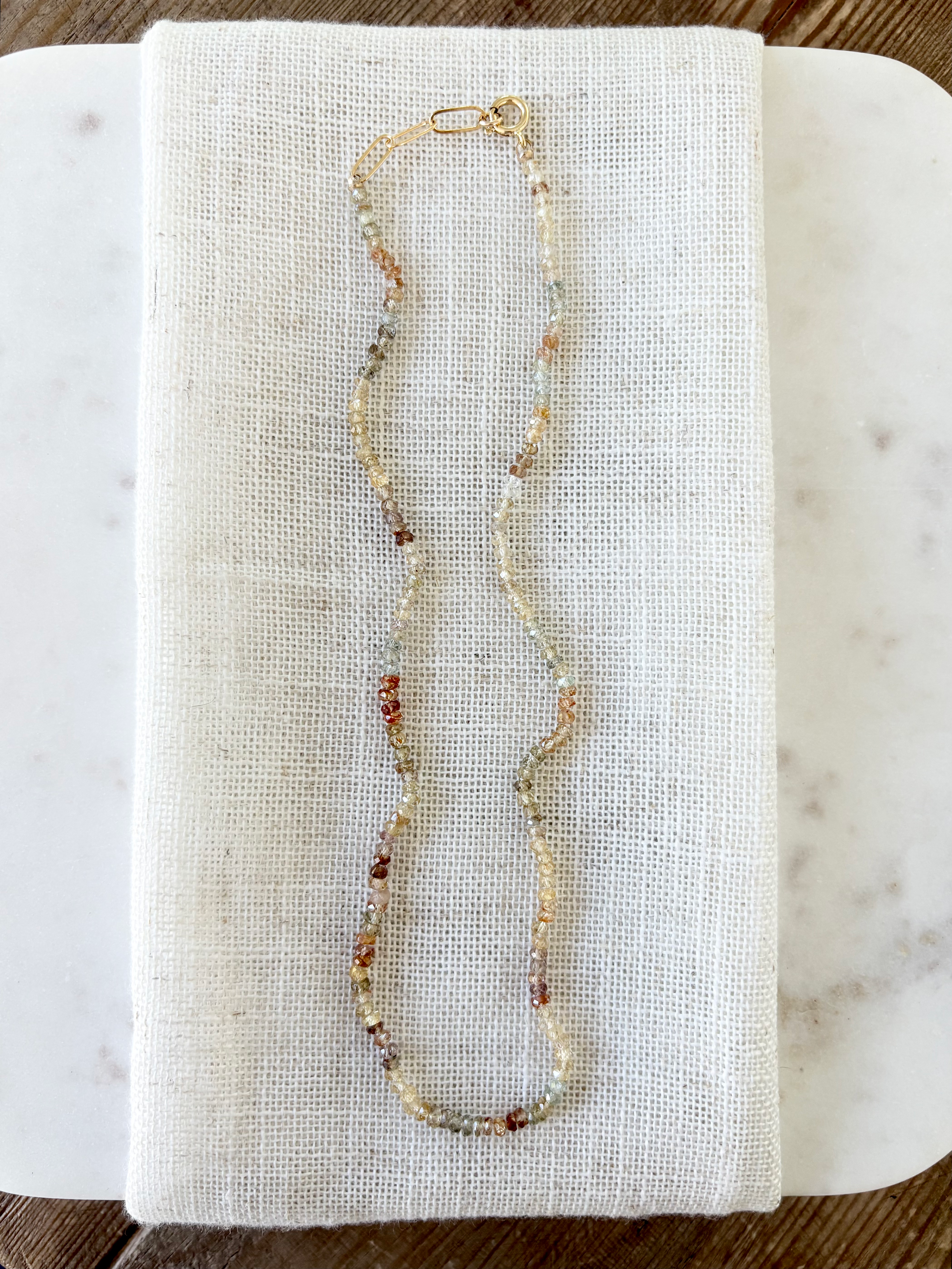 Petit Zircon knotted Gemstone Necklace 