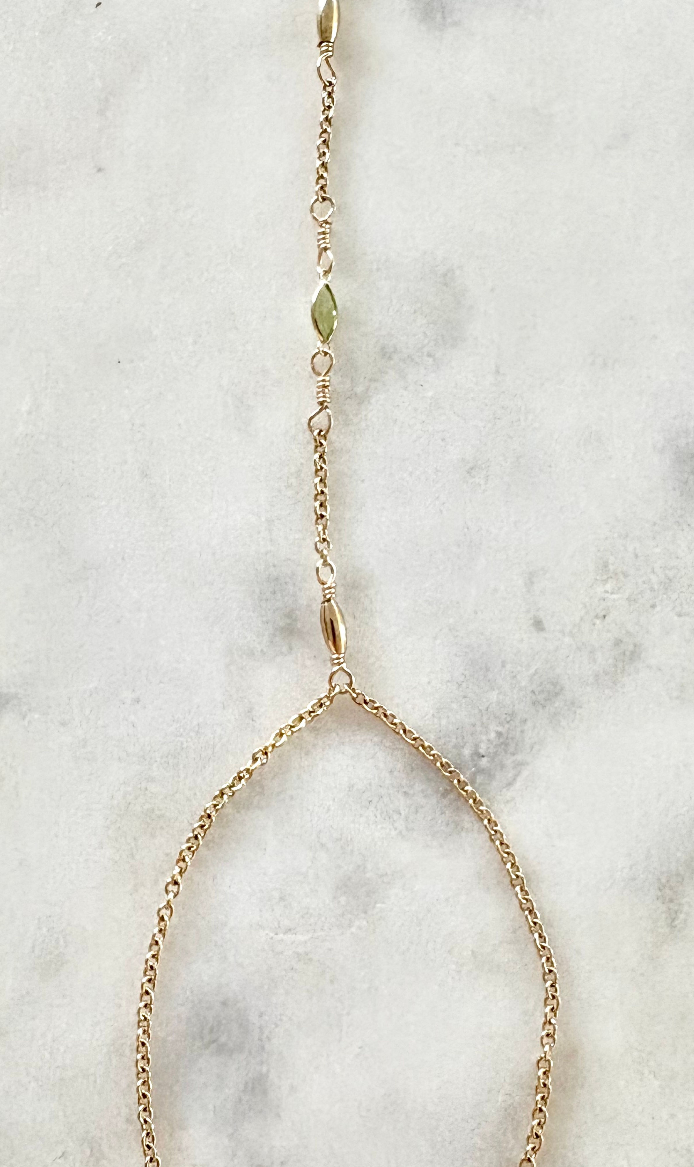 Birthstone Hand Chain Bracelet 