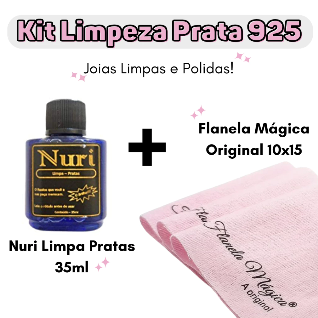 Kit Limpeza Prata 925: Nuri + Flanela Mágica