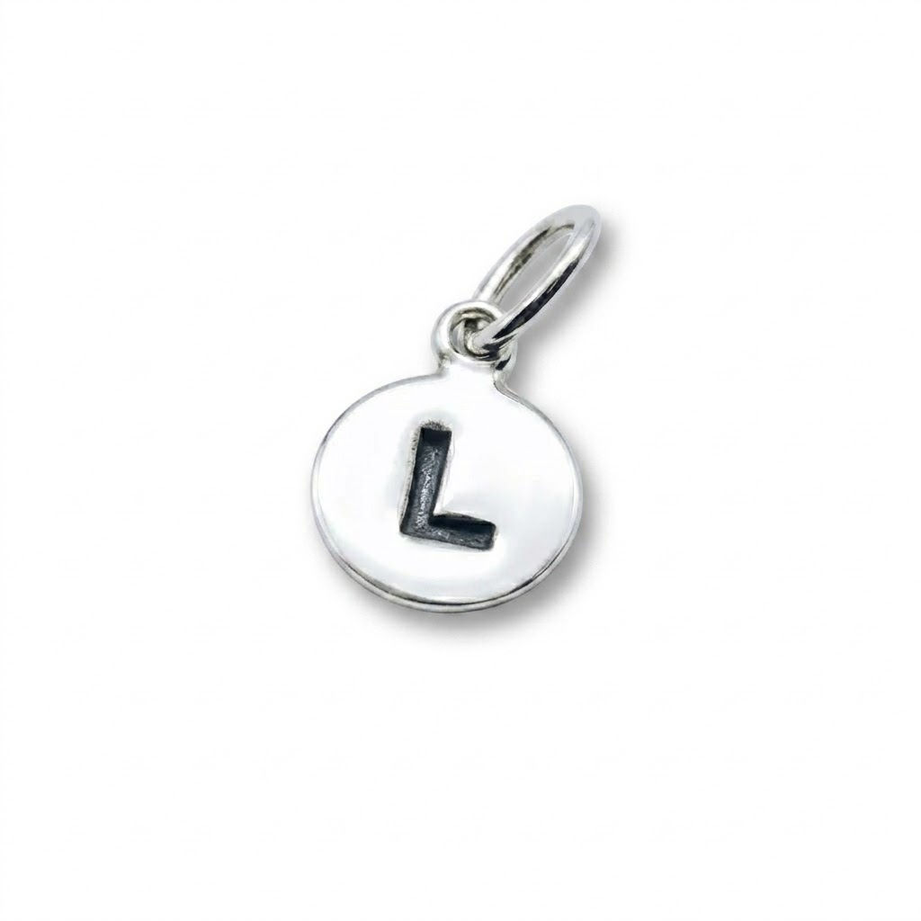 Pingente Medalha Letra Inicial Prata 925