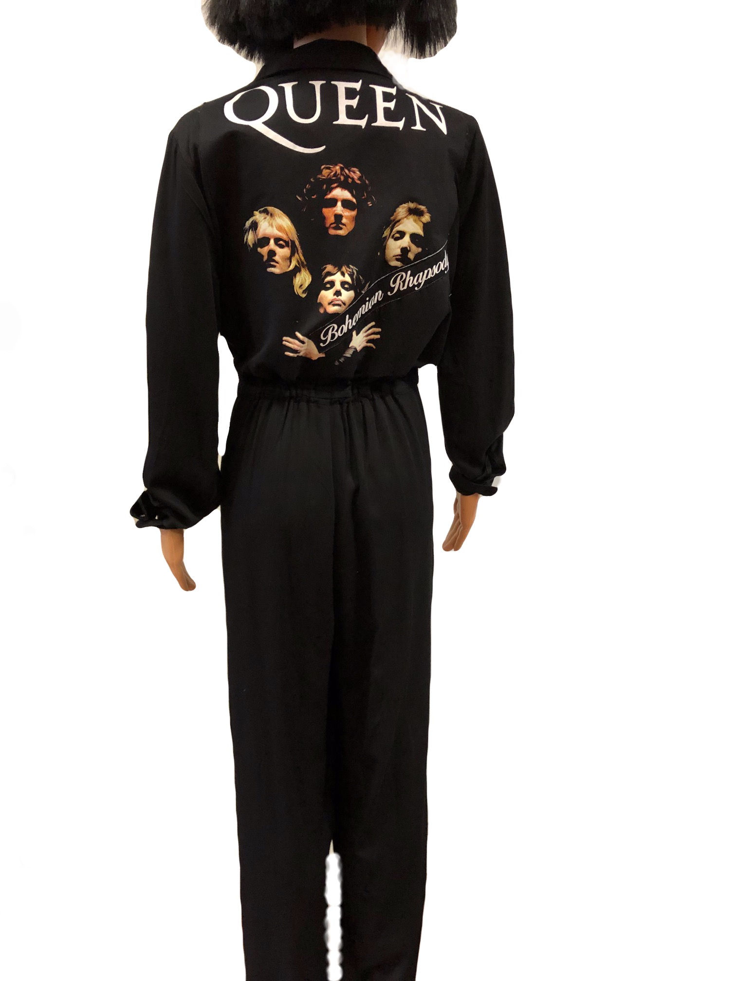 Ladies Black Button Up Jumpsuit
