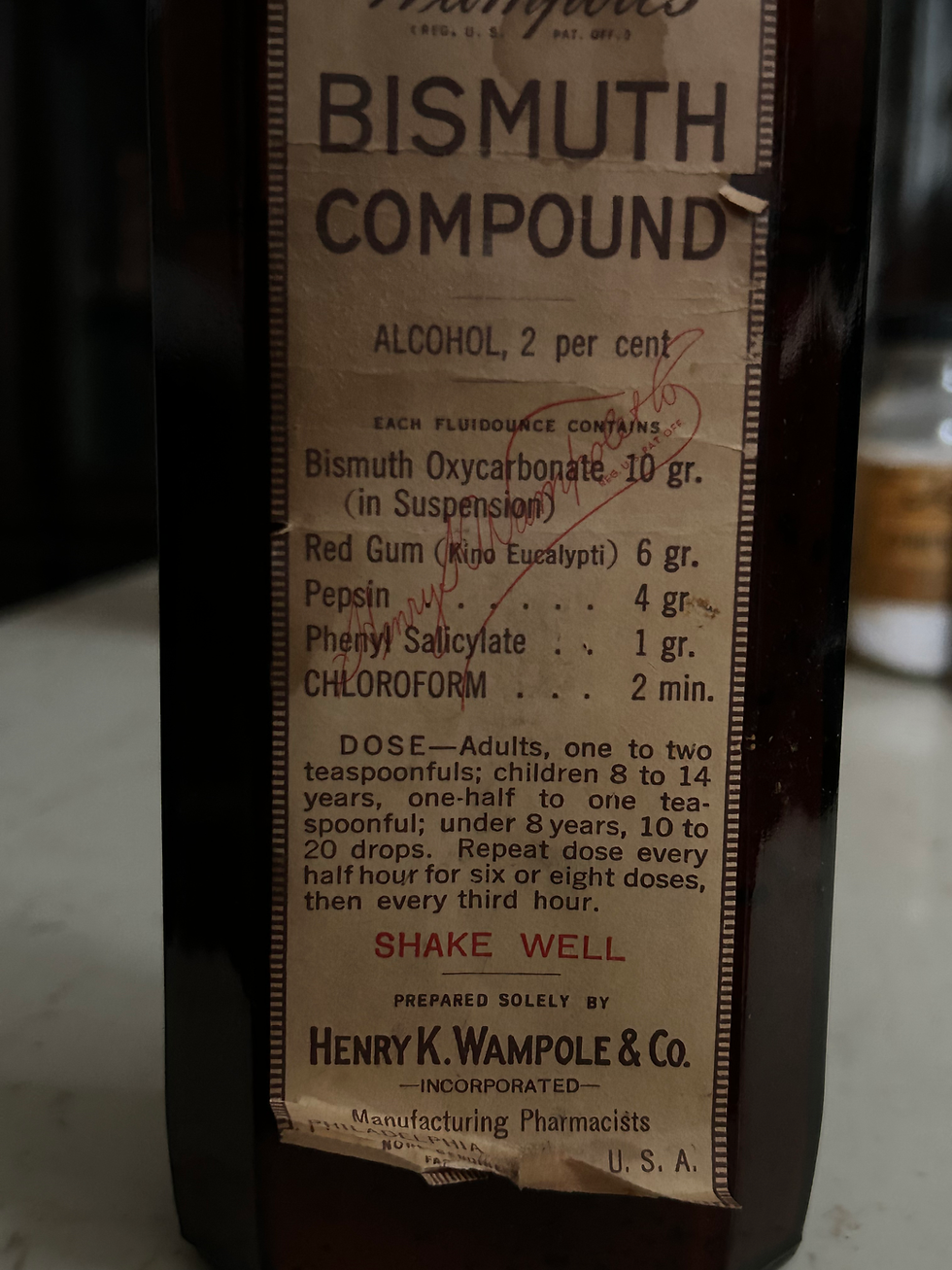 Thumbnail: Antique Pharmacy Bottle “Bismuth”