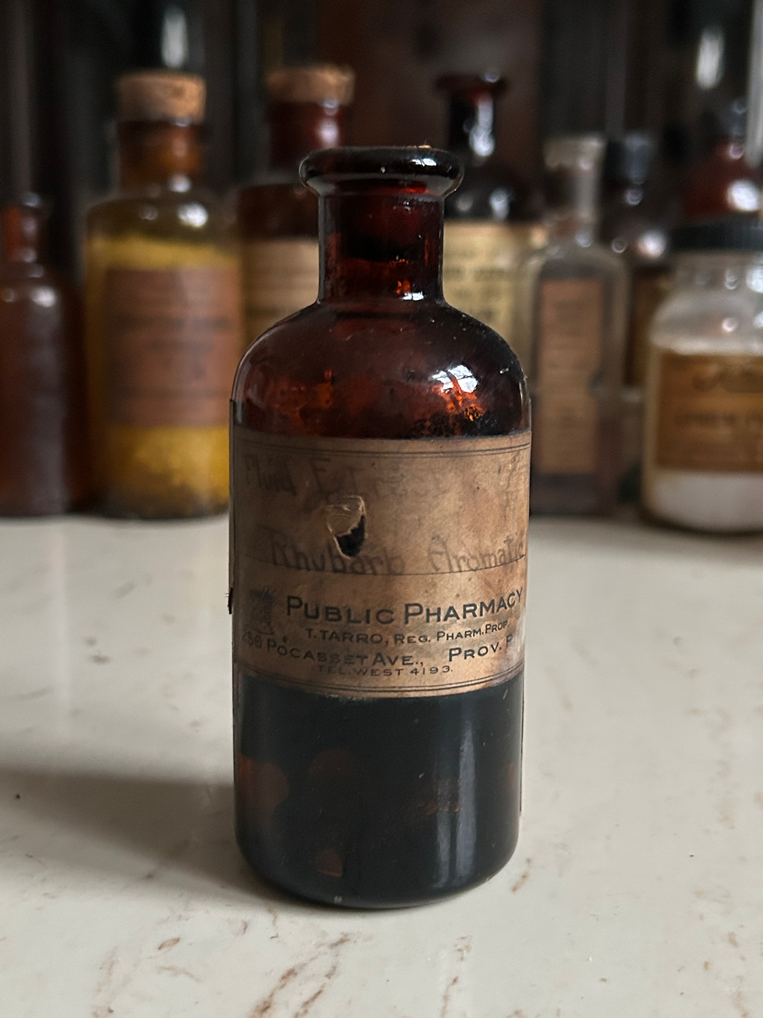 Antique Pharmacy Bottle “Rhubarb Aromatic”