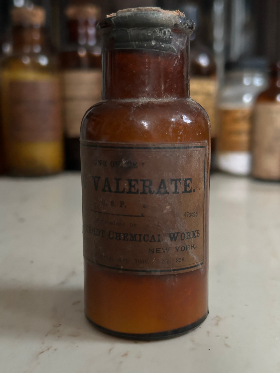 Thumbnail: Antique Pharmacy Bottle “Zinc Valerate”