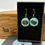 Thumbnail: Petrified wood and Turquoise Glass Earrings