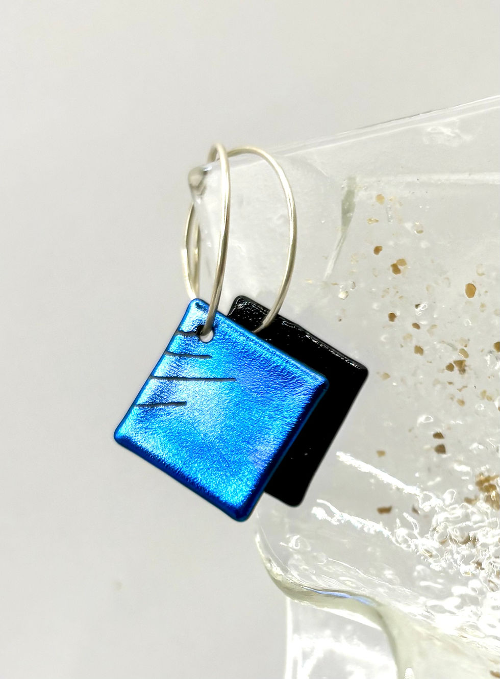 Thumbnail: Shark Blue Hoops Earrings