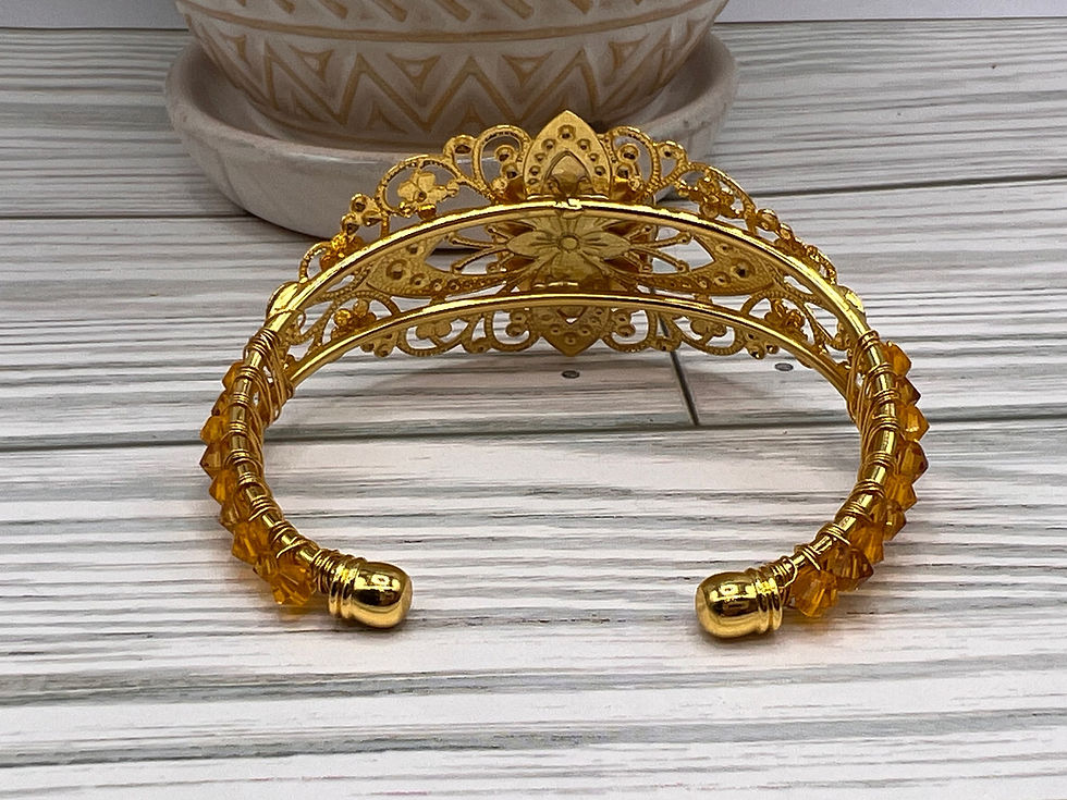 Thumbnail: Cheery Yellow Cameo Cuff Bracelet
