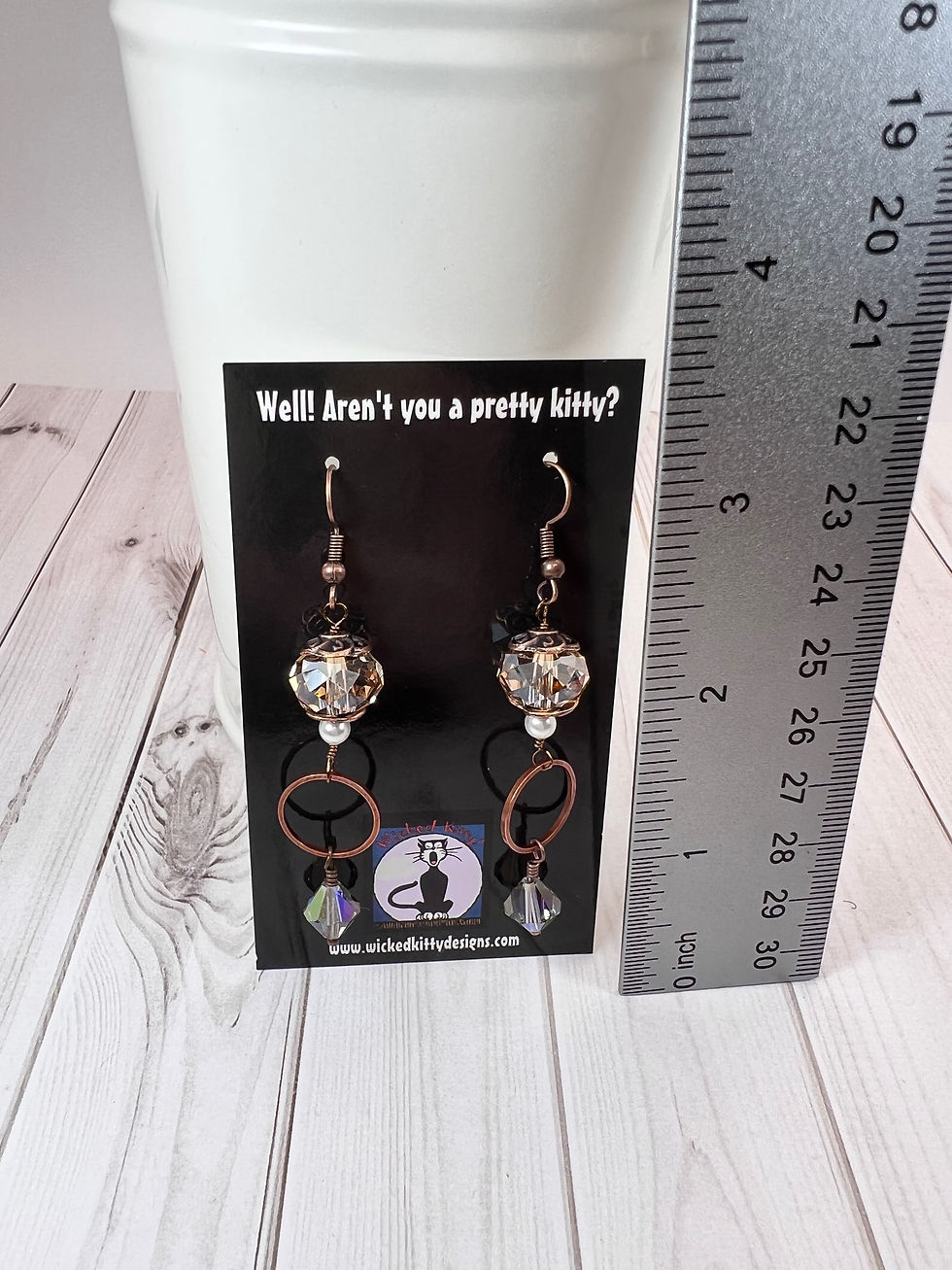 Thumbnail: Champagne and Copper Circle Earrings