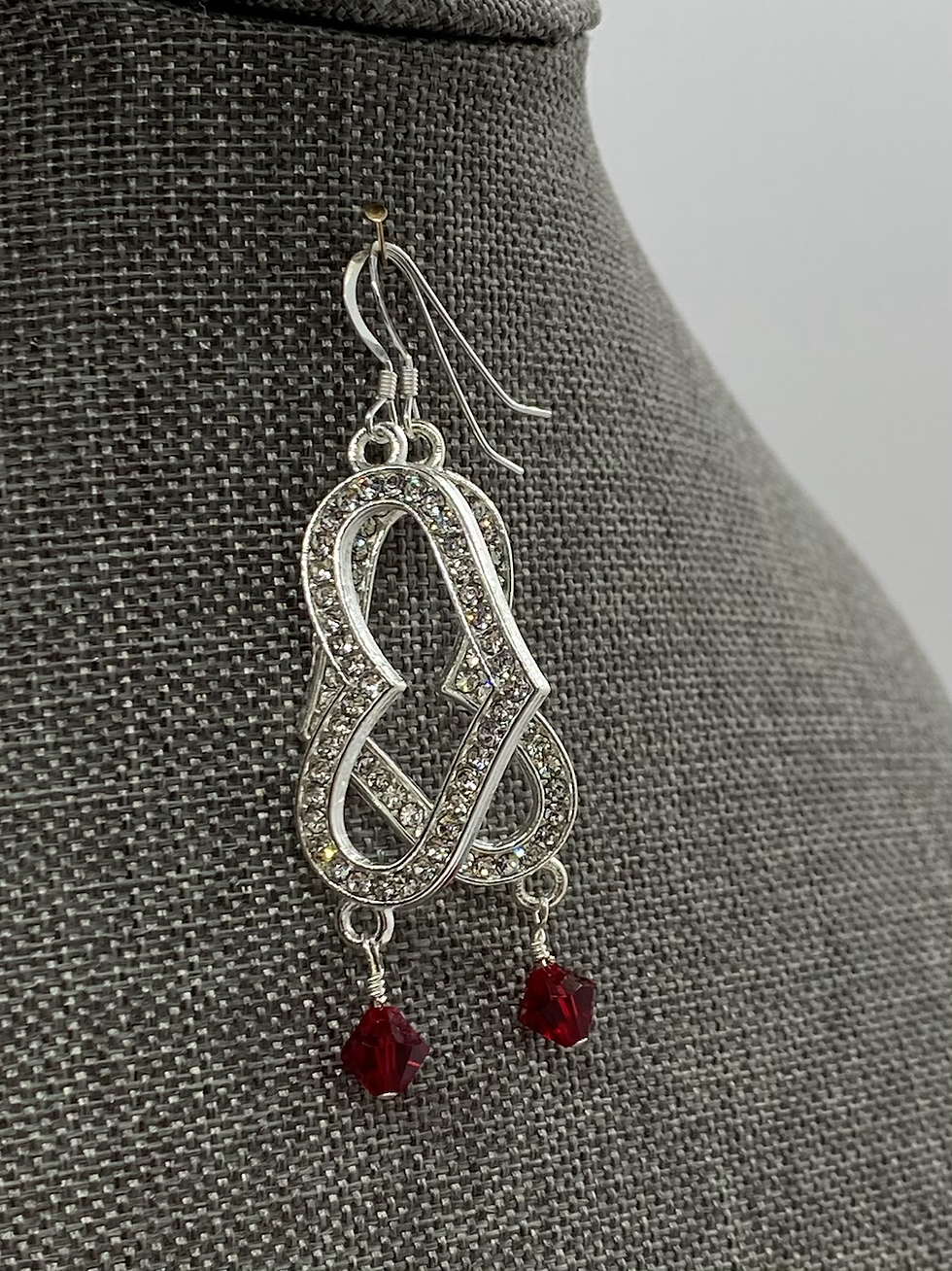 Thumbnail: Love to Sparkle earrings (red) 