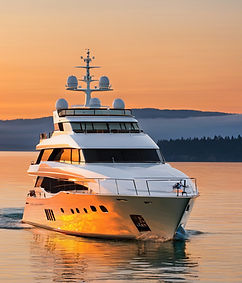 private yacht in Puget sound with orange