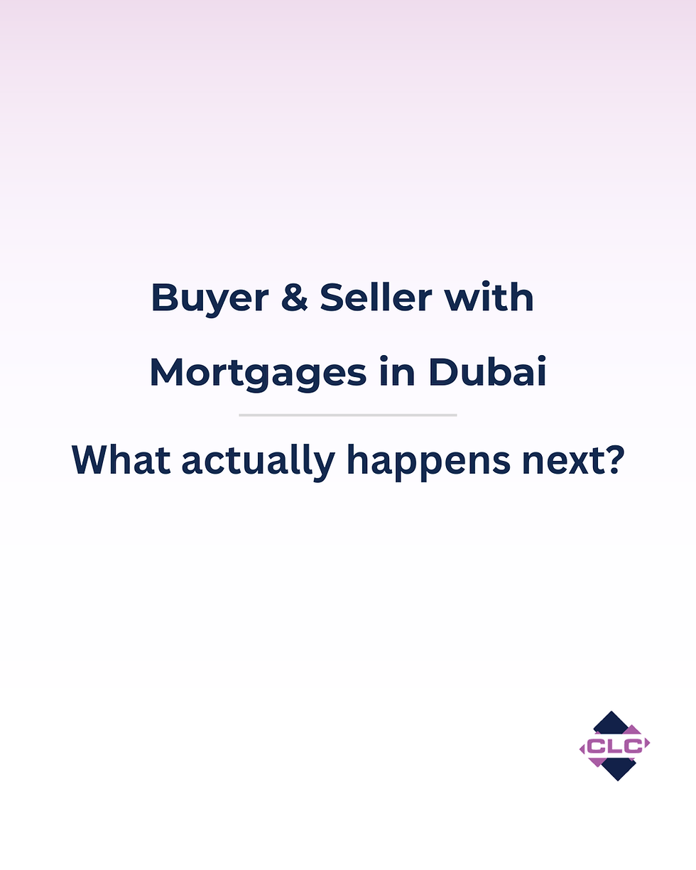 Dubai property transfer process with mortgage buyer and seller step by step including blocking and non-blocking