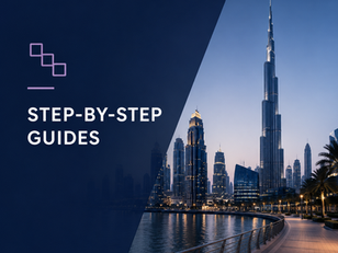 Dubai skyline property visual with overlay text about selling a property with a tenant in place, highlighting notice periods, rent apportionment and transfer coordination by CLC Conveyancing.