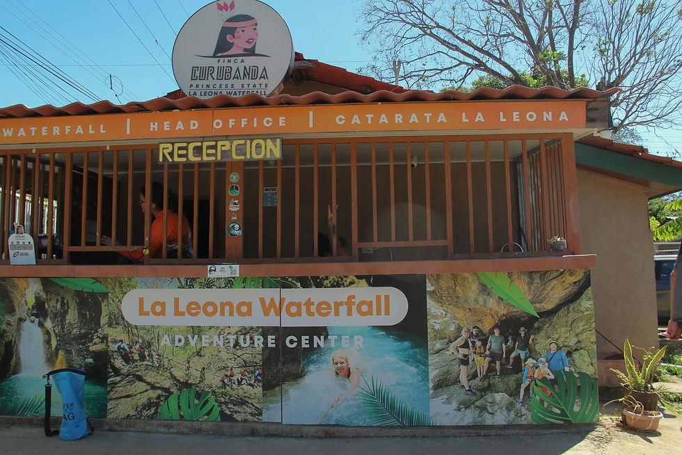 The Official Entrance to La Leona Waterfall by Finca Curubanda