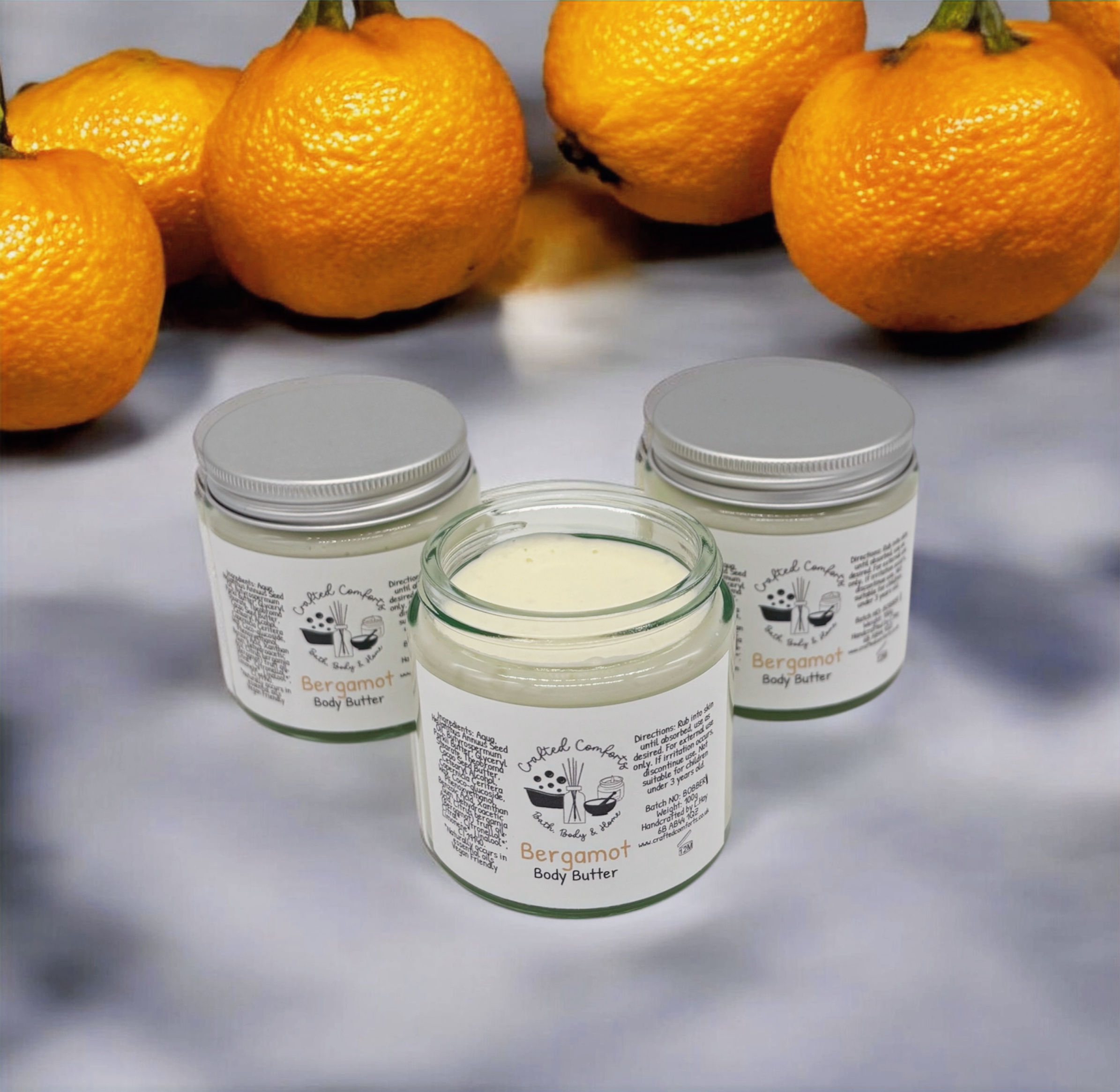 bergamot scented body butter by crafted comforts