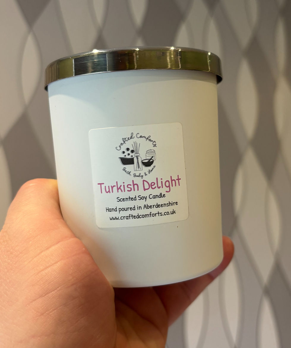 turkish delight scented candle by crafted comforts