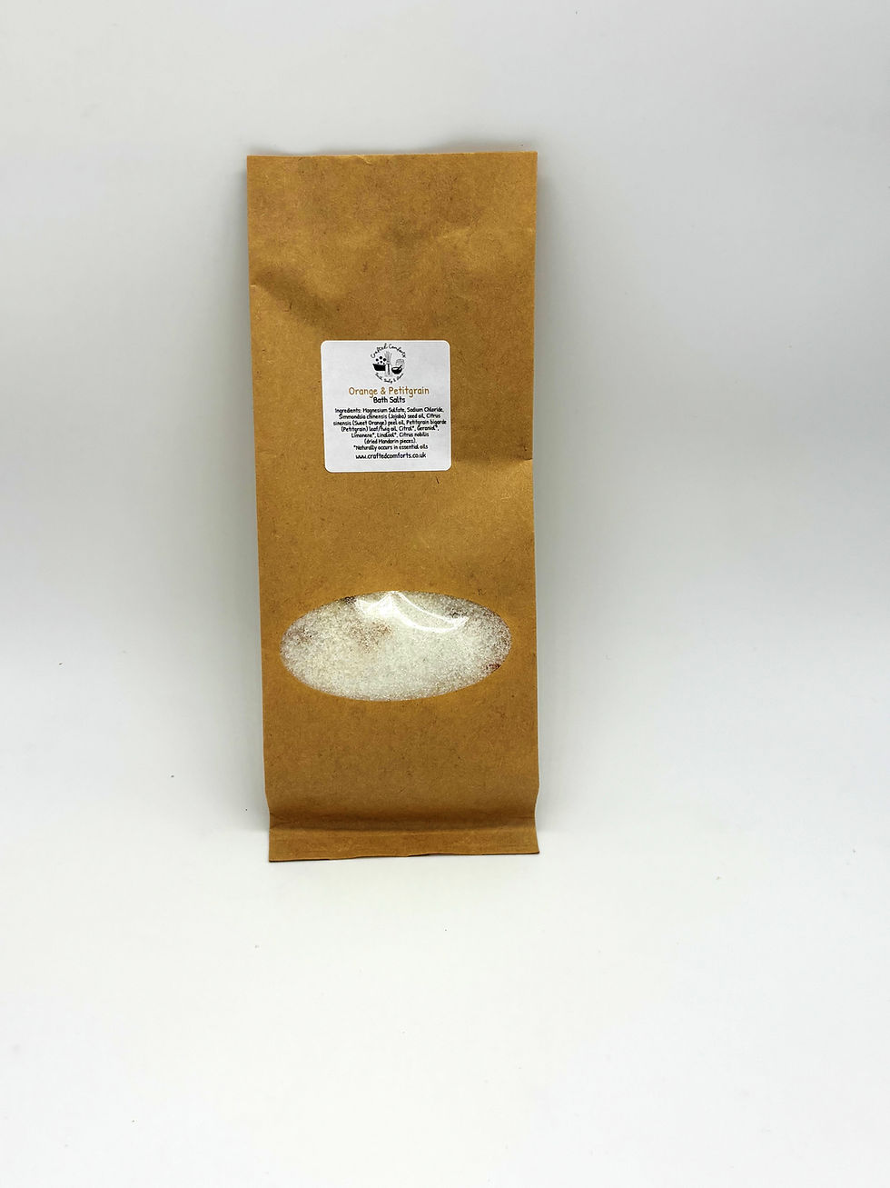Thumbnail: orange and petitgrain scented bath salts by crafted comforts in a variety of different sizes