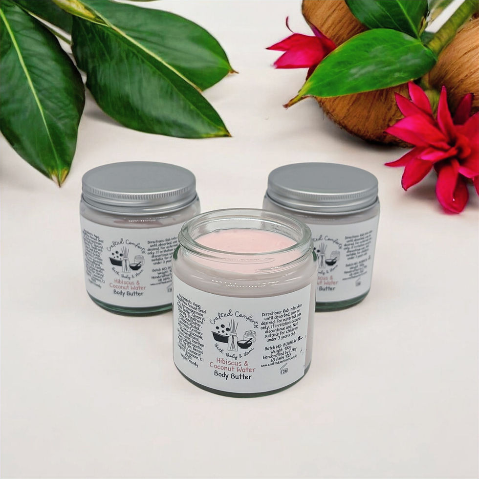 hibiscus and coconut water scented body butter by crafted comforts