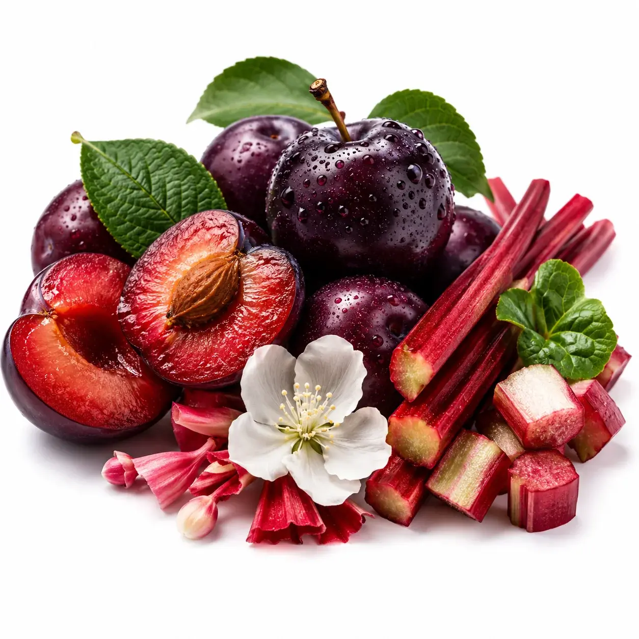 rhubarb and plum scented wax melts by crafted comforts