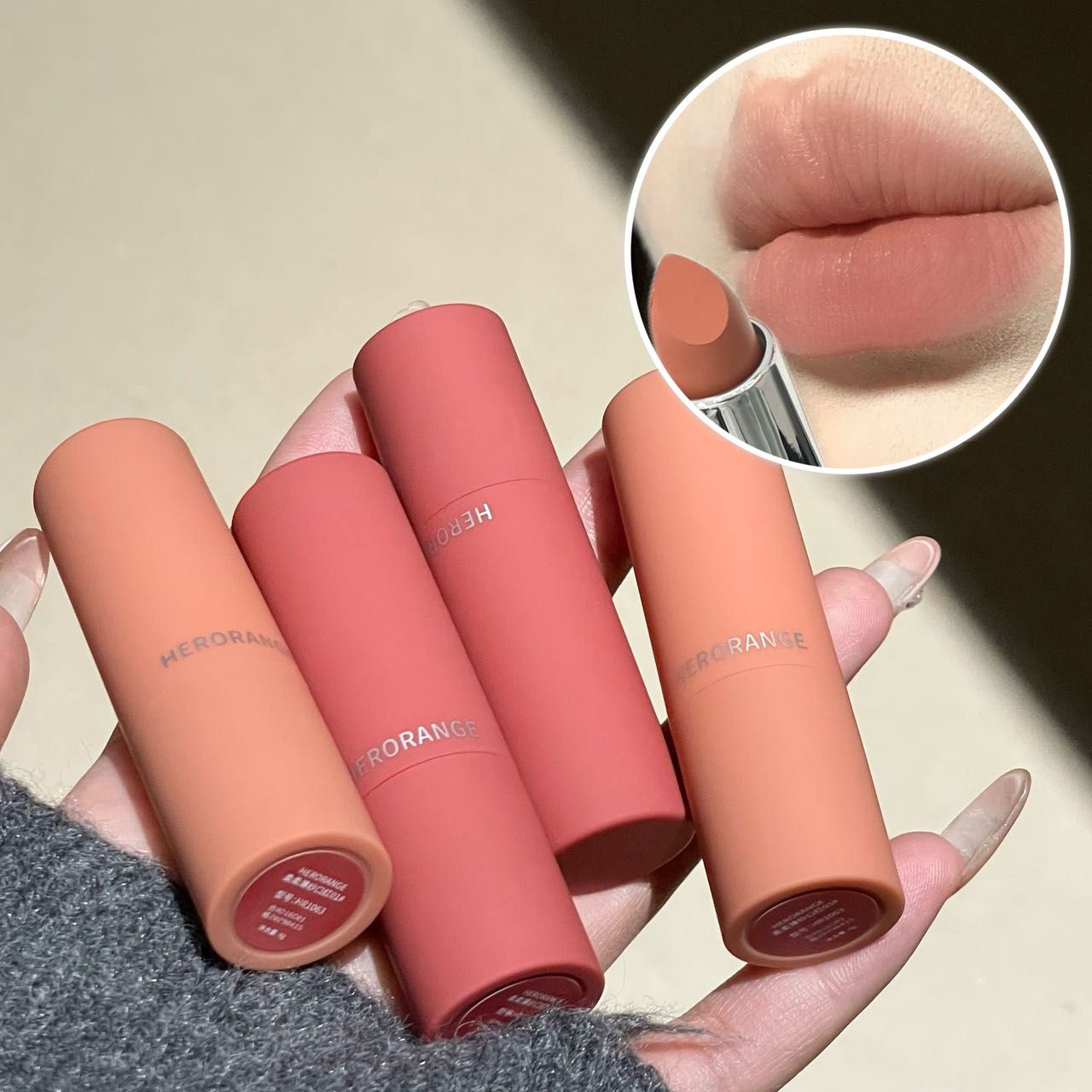 Herorange Sheer Matte Lipstick Soft Texture Non Drying Long Lasting Transfer Pro
