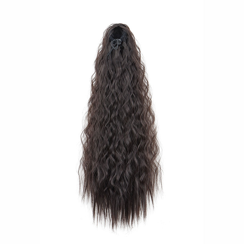 Thumbnail: 22Inch Synthetic Long Kinky Wave Curly Drawstring Clip in Ponytail Hair Extensio