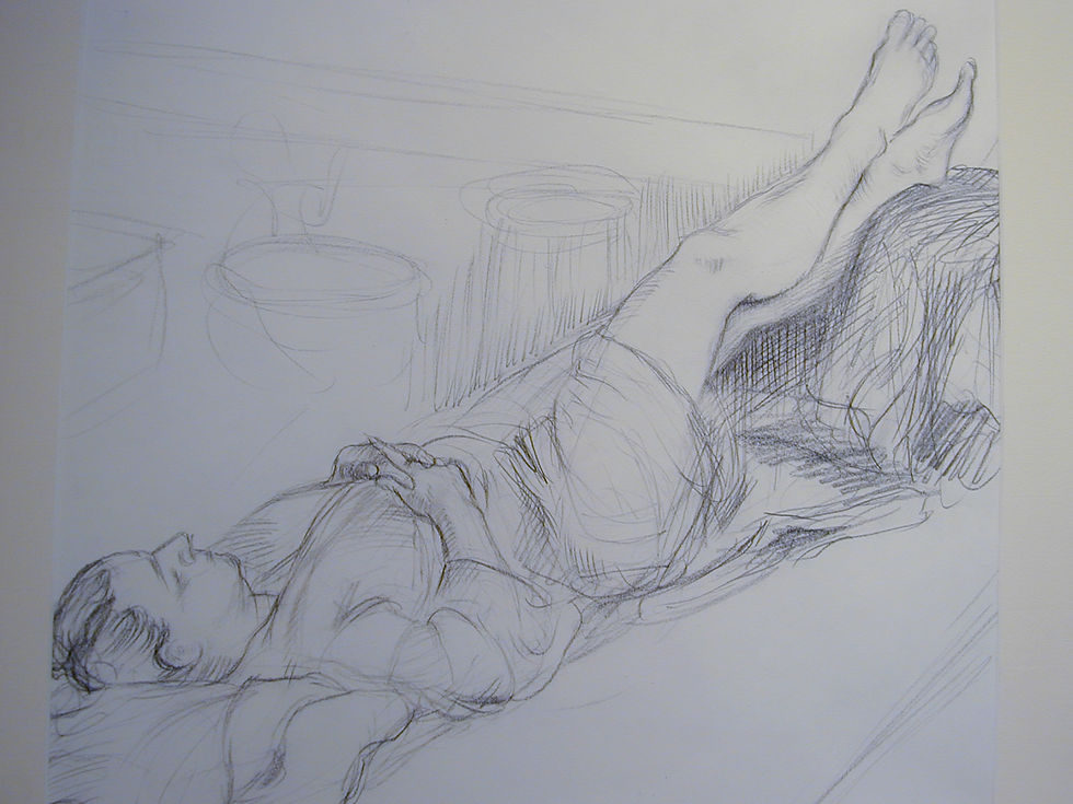 Ann with legs up_AniOFarrell_2004.JPG