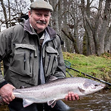 Sixteen pound salmon caught from Browns Corner, Craigendinnie Beat, Aberdeenshire Dee