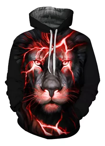 Miniatura: Blusa Frio Leão Bravo Estampa Full Moletom 3D