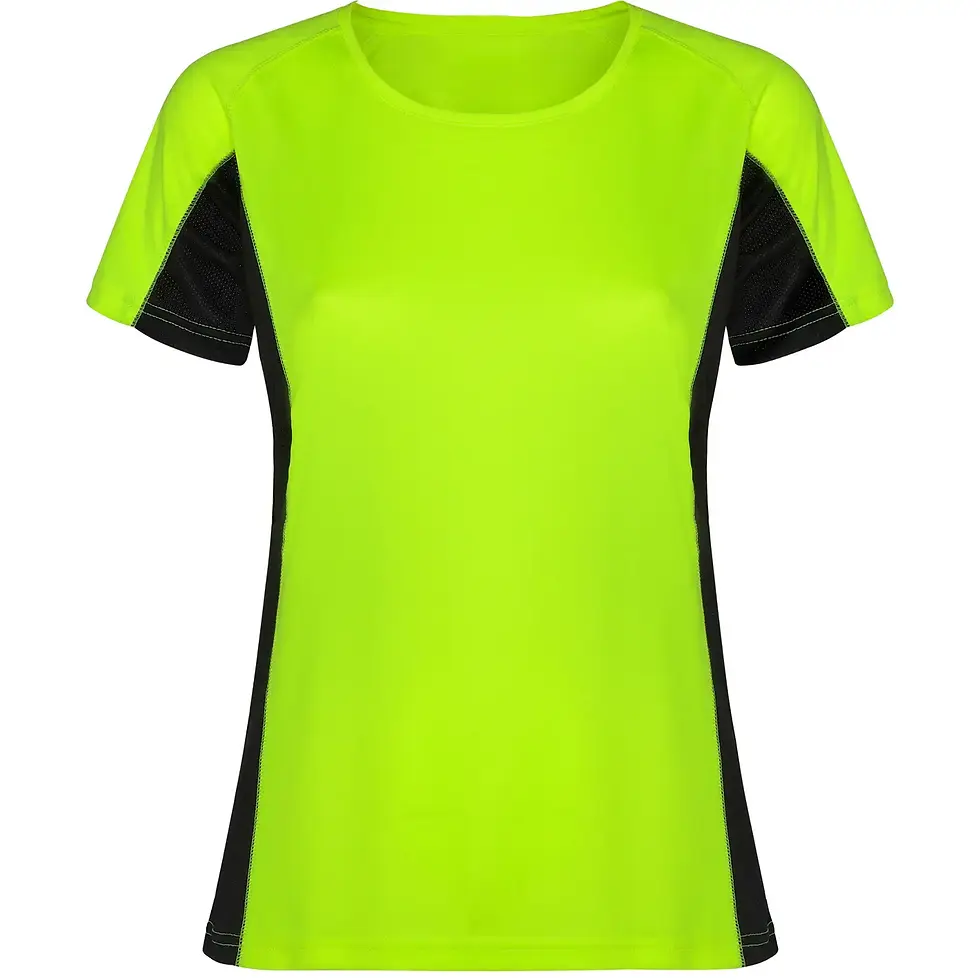 Miniaturbild: Sport T-Shirt Kurzarm für Damen zweifarbig mit Textildruck nach Wunsch